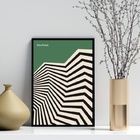 Quadro Bauhaus Green Vintage Poster - Sinuosity 45x34cm Moldu