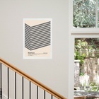 Quadro Bauhaus Grey - Cube Angle 24x18cm Moldura Preta