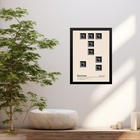 Quadro Bauhaus Grey Geometric Poster 45x34cm Moldura Preta