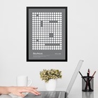 Quadro Bauhaus Grey Geometric Poster - Dot Wall 24x18cm Moldu