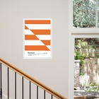 Quadro Bauhaus Laranja- Slipped Bands 24x18cm - Com Vidro Mol