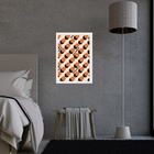 Quadro Bauhaus Laranja E Preto - Bolinhas 33x24cm Moldura Bra
