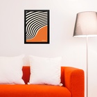 Quadro Bauhaus Laranja E Preto - Curved Sinuosity 24x18cm Mol