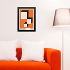 Quadro Bauhaus Laranja E Preto - Descending Blocks 33x24cm Mo