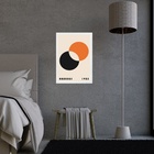 Quadro Bauhaus Laranja E Preto - Eclipse 24x18cm Moldura Bran