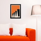 Quadro Bauhaus Laranja E Preto - Factory Roofs 45x34cm Moldur