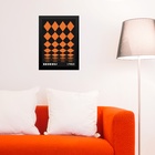 Quadro Bauhaus Laranja E Preto - Rolled Diamonds 45x34cm Mold