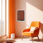 Quadro Bauhaus Laranja E Preto - Rolled Rectangles 33x24cm Mo