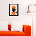Quadro Bauhaus Laranja E Preto - Xícara Café 33x24cm - Com Vi
