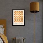 Quadro Bauhaus Laranja - Flores 24x18cm - Com Vidro Moldura B