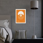 Quadro Bauhaus Laranja - Olho Eclipse 33x24cm Moldura Preta