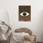 Quadro Bauhaus Marrom -  Awakeful Lashes 33x24cm Moldura Preta