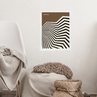 Quadro Bauhaus Marrom - Angular Sinuosity 33x24cm Moldura Pre