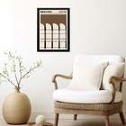 Quadro Bauhaus Marrom Architectural Poster 45x34cm - Com Vidr