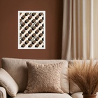 Quadro Bauhaus Marrom - Bolinhas 33x24cm - Com Vidro Moldura