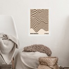 Quadro Bauhaus Marrom E Bege -  Wall Wave 45x34cm - Com Vidro