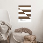 Quadro Bauhaus Marrom E Branco - Slipped Bands 45x34cm - Com