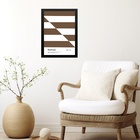 Quadro Bauhaus Marrom E Branco - Slipped Bands 45x34cm Moldur