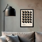 Quadro Bauhaus Marrom E Preto - Cubos 33x24cm Moldura Branca