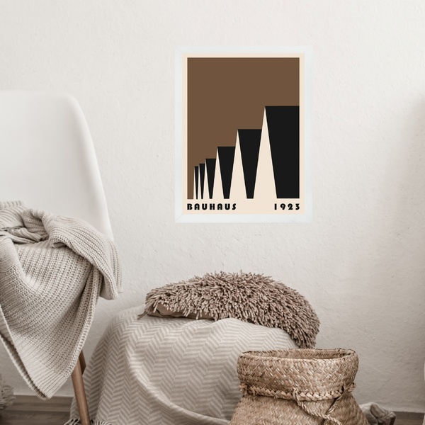 Quadro Bauhaus Marrom - Factory Roofs 33x24cm Moldura Branca