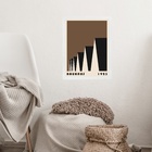 Quadro Bauhaus Marrom - Factory Roofs 45x34cm - Com Vidro Mol