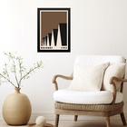 Quadro Bauhaus Marrom - Factory Roofs 45x34cm Moldura Branca