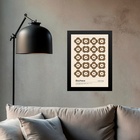 Quadro Bauhaus Marrom - Flores 24x18cm - Com Vidro Moldura Pr