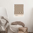 Quadro Bauhaus Marrom Graphic Vintage Poster 45x34cm Moldura