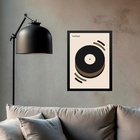 Quadro Bauhaus Marrom - Musical Happiness 45x34cm - Com Vidro