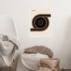 Quadro Bauhaus Marrom - Roll Disc 24x18cm Moldura Preta