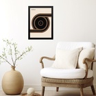 Quadro Bauhaus Marrom - Roll Disc 33x24cm Moldura Preta