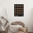 Quadro Bauhaus Marrom - Rolled Diamonds 33x24cm - Com Vidro M