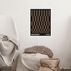 Quadro Bauhaus Marrom - Rolled Rectangles 45x34cm Moldura Pre