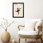 Quadro Bauhaus Marrom - Running Man 33x24cm - Com Vidro Moldu