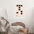 Quadro Bauhaus Marrom - Scattered Bricks 45x34cm - Com Vidro