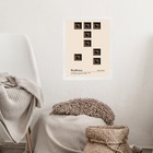 Quadro Bauhaus Marrom - Scattered Bricks 45x34cm - Com Vidro