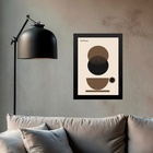 Quadro Bauhaus Marrom - Xícara De Café 33x24cm Moldura Branca