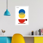 Quadro Bauhaus Multicolor - Xícara De Café 45x34cm - Com Vidr