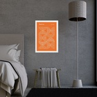 Quadro Bauhaus Orange Laranja - Inverted Circles 33x24cm - Co