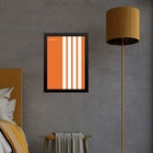 Quadro Bauhaus Orange - Parallel Lines 45x34cm Moldura Branca