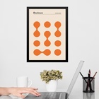 Quadro Bauhaus Orange Poster - Circles Drops 45x34cm - Com Vi