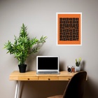 Quadro Bauhaus Orange Poster - Rectangles 45x34cm Moldura Bra