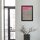 Quadro Bauhaus Pink - Angular Sinuosity 45x34cm Moldura Preta