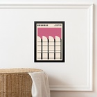 Quadro Bauhaus Pink Architectural Poster 24x18cm - Com Vidro
