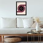 Quadro Bauhaus Pink Poster - Roll Disc 24x18cm Moldura Branca