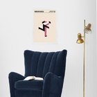 Quadro Bauhaus Pink Poster - Running Man 45x34cm Moldura Preta