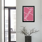 Quadro Bauhaus Pink Typographic Poster 33x24cm - Com Vidro Mo