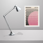 Quadro Bauhaus Pink Vintage - Solar Mesh 24x18cm Moldura Preta