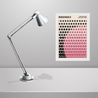 Quadro Bauhaus Pink Vintage - Solar Mesh 33x24cm - Com Vidro