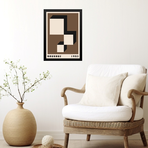 Quadro Bauhaus Poster - Descending Blocks 24x18cm Moldura Bra
